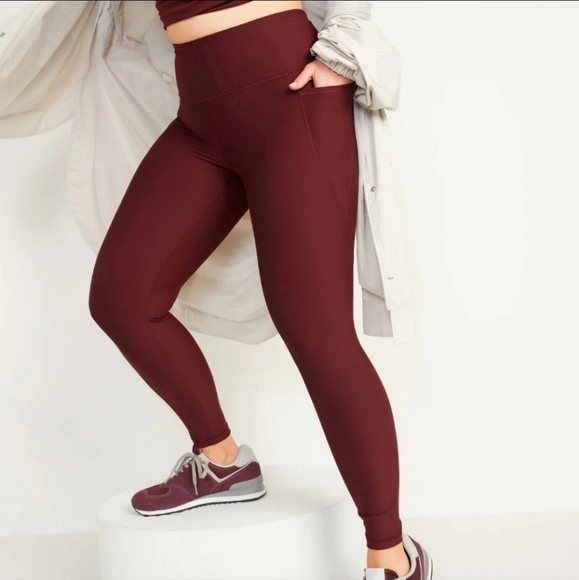 Old Navy Maroon Leggings - Size Medium - Picture 2 of 7